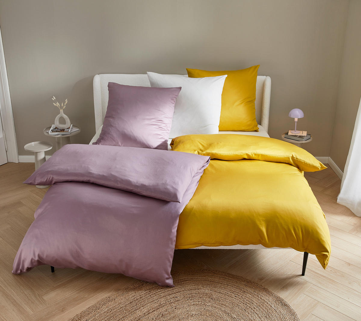 BETTWÄSCHE Segesta Satin 155/220 cm  - Goldfarben, MODERN, Textil (155/220cm) - Novel