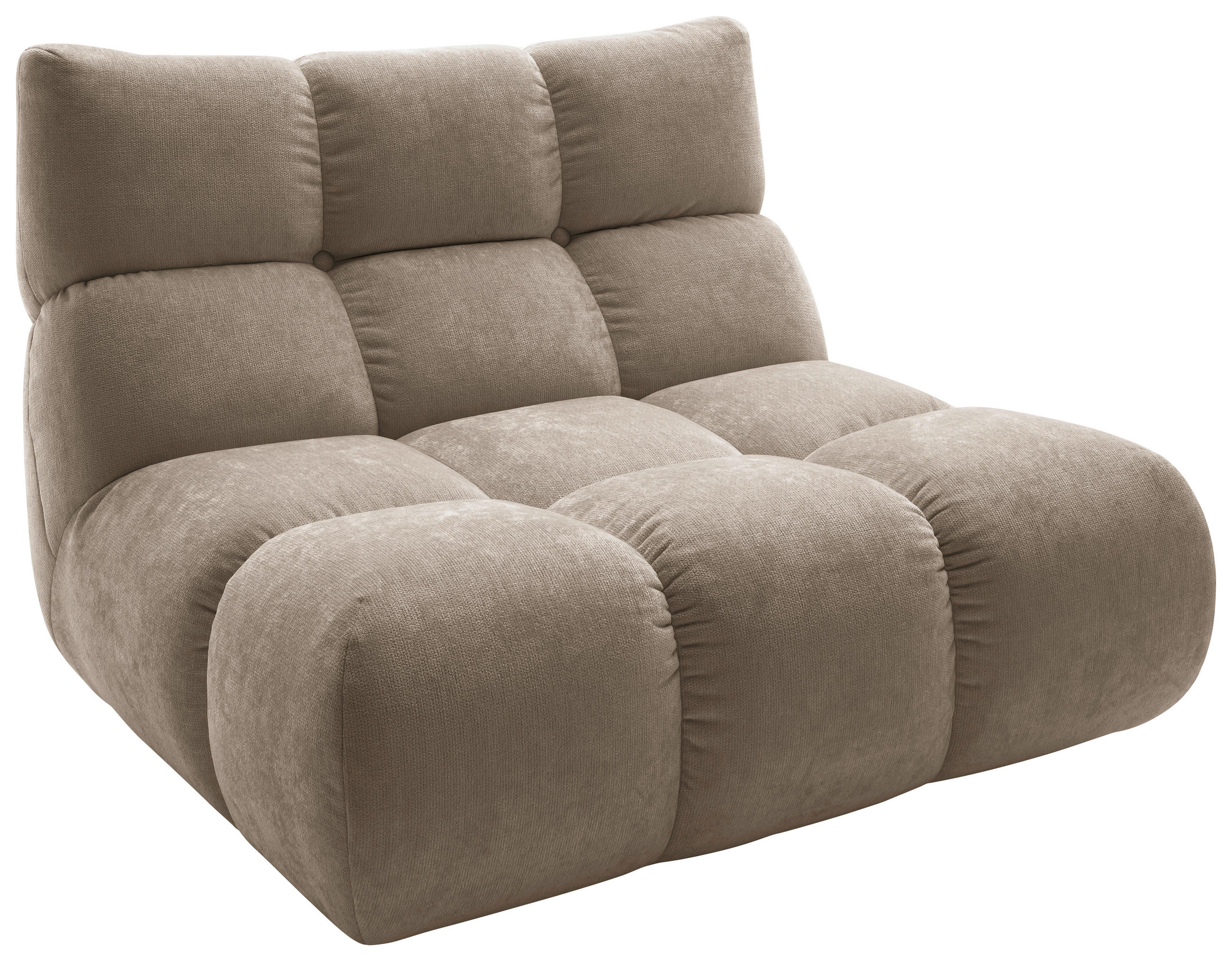 SESSEL Chenille Taupe  - Taupe/Schwarz, Design, Kunststoff/Textil (112/85/108cm) - Pure Home Lifestyle