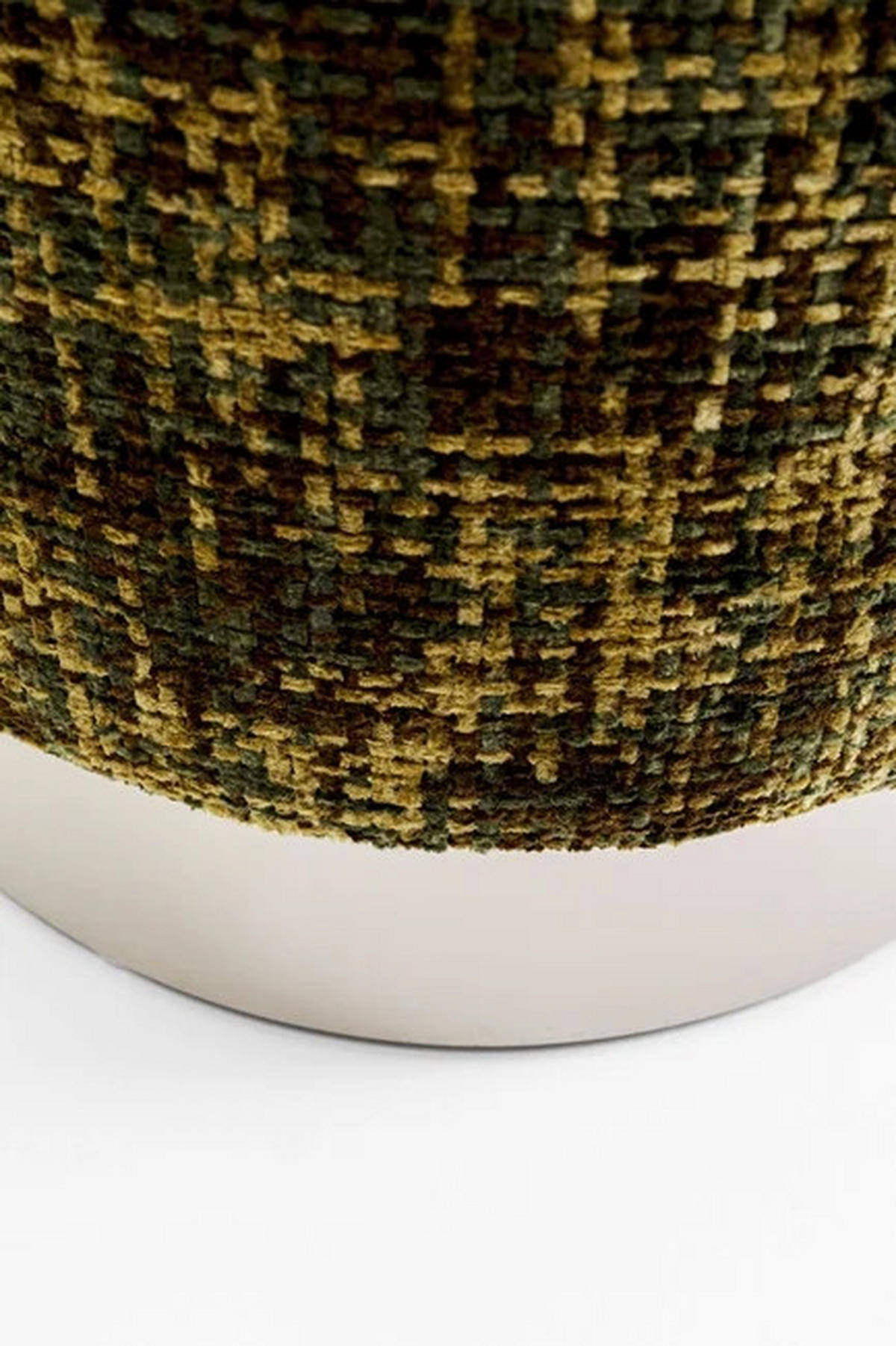 HOCKER in Textil Silberfarben, Dunkelgrün  - Dunkelgrün/Silberfarben, KONVENTIONELL, Textil/Metall (39/47/39cm) - Kare-Design