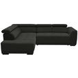ECKSOFA in Struktur Schwarz  205/284 cm  - Schwarz, Design, Kunststoff/Textil (205/284cm) - Xora