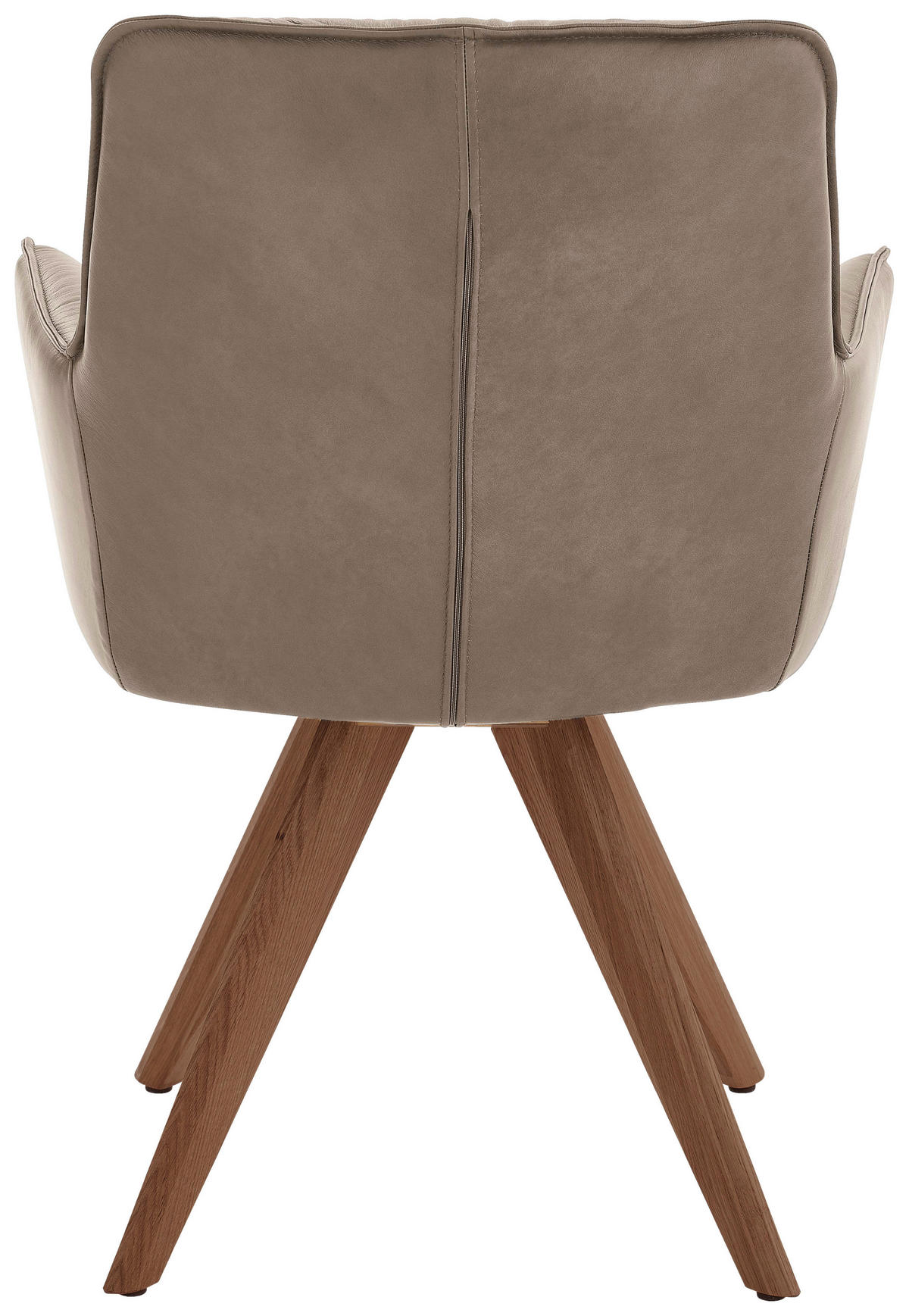 ARMLEHNSTUHL in Holz, Leder Taupe, Nussbaumfarben  - Taupe/Nussbaumfarben, Design, Leder/Holz (59/89/63cm) - Dieter Knoll