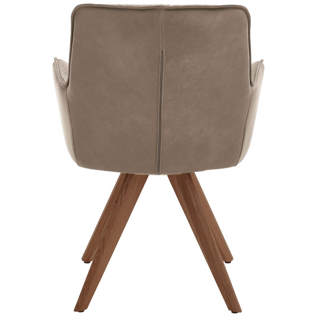 Thumbnail - Dieter Knoll Armlehnstuhl, Taupe, Nussbaum, Holz, Leder, Echtleder, Rindleder, Nussbaum, massiv, Stativgestell, 59x89x63...