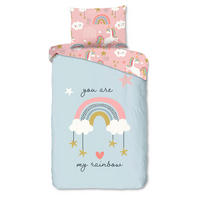 KINDERBETTWÄSCHE 140/200 cm  - Hellrosa/Hellblau, Trend, Textil (140/200cm)