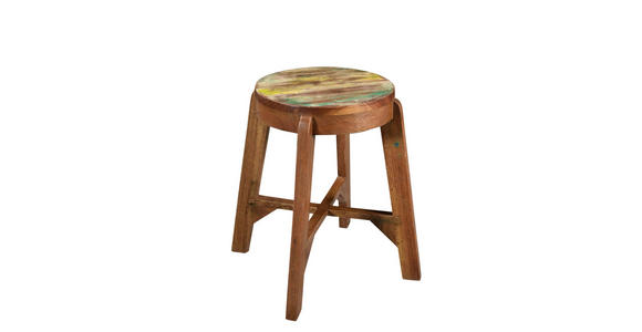 HOCKER in Holz Braun, Multicolor  - Multicolor/Braun, Trend, Holz (36/46/36cm) - Landscape