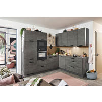 KÜCHENLEERBLOCK  265/210 cm  in Schwarz, Schieferfarben  - Schieferfarben/Schwarz, Design, Holzwerkstoff (265/210cm) - Celina