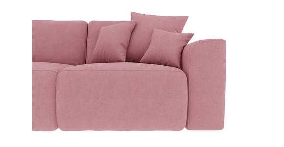 ECKSOFA in Velours Rosa  - Chromfarben/Rosa, KONVENTIONELL, Kunststoff/Textil (195/293cm) - Carryhome