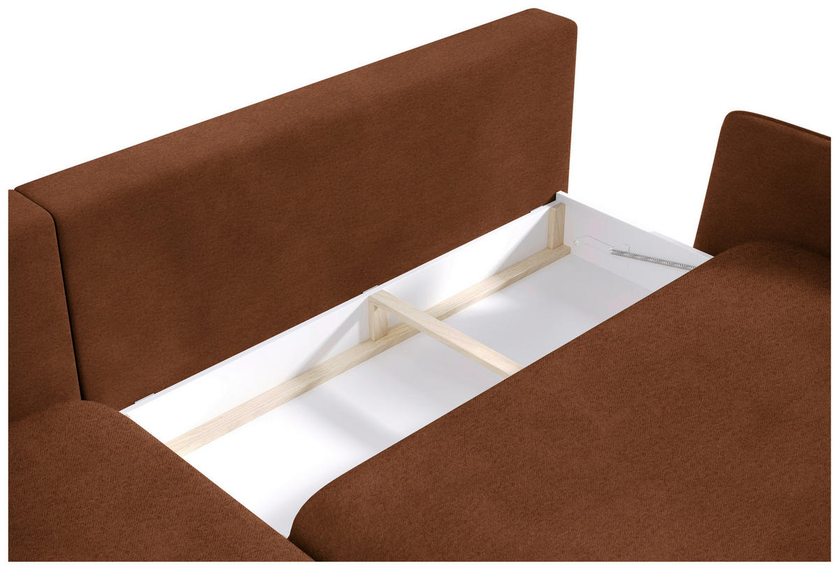 ECKSOFA in Velours Braun  - Schwarz/Braun, Design, Holz/Textil (167/260cm) - Welnova