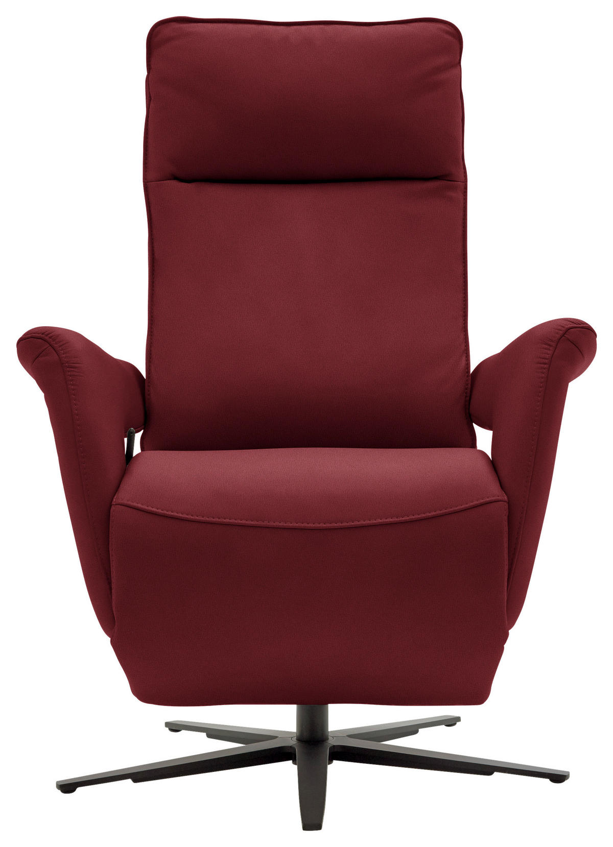 RELAXSESSEL in Leder Rot  - Rot/Schwarz, Design, Leder/Metall (83/116/87cm) - Valdera