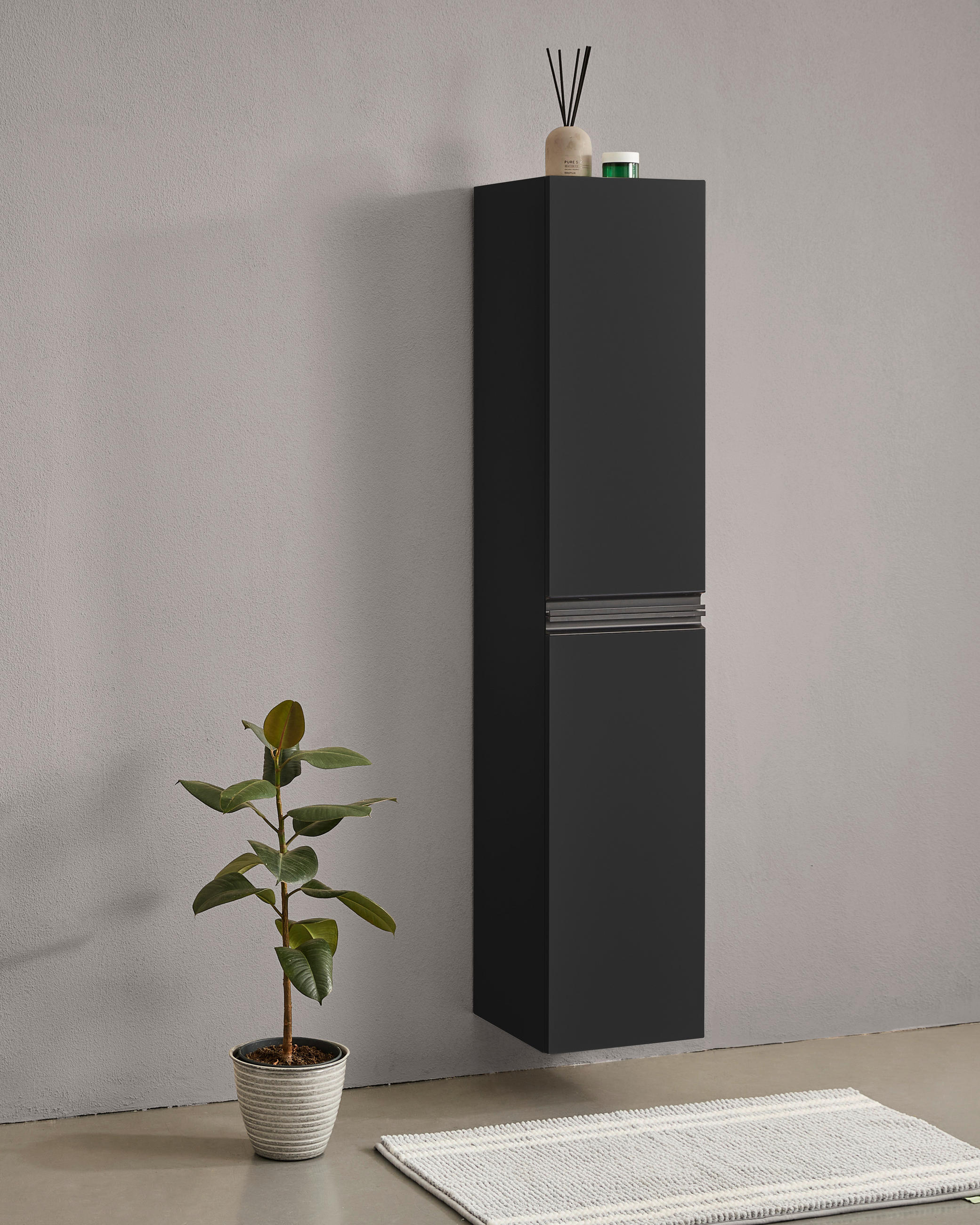 HOCHSCHRANK 40/170/40 cm  - Schwarz, MODERN, Holzwerkstoff/Metall (40/170/40cm) - MID.YOU