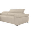 ECKSOFA DUA in Echtleder Beigebraun  170/293 cm  - Chromfarben/Beigebraun, Design, Leder/Metall (170/293cm) - Novel
