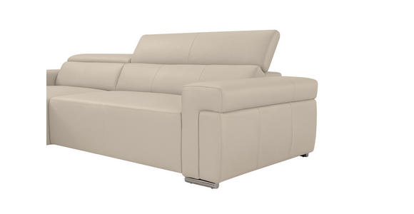 ECKSOFA DUA in Echtleder Beigebraun  170/293 cm  - Chromfarben/Beigebraun, Design, Leder/Metall (170/293cm) - Novel