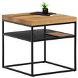 COUCHTISCH in Holz, Metall 50/50/50 cm - Eichefarben/Schwarz, Design, Holz/Metall (50/50/50cm) - Novel