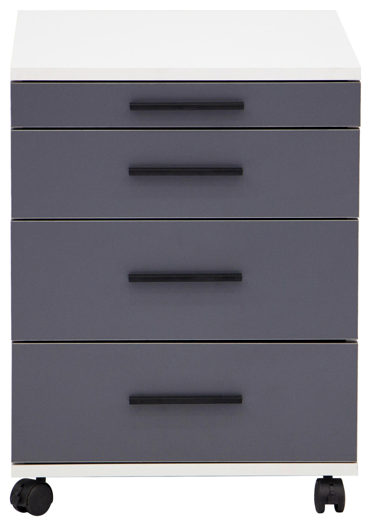 ROLLCONTAINER 43/56/61.5 cm  - Weiss/Schwarz, Basics, Holzwerkstoff/Kunststoff (43/56/61.5cm) - Carryhome