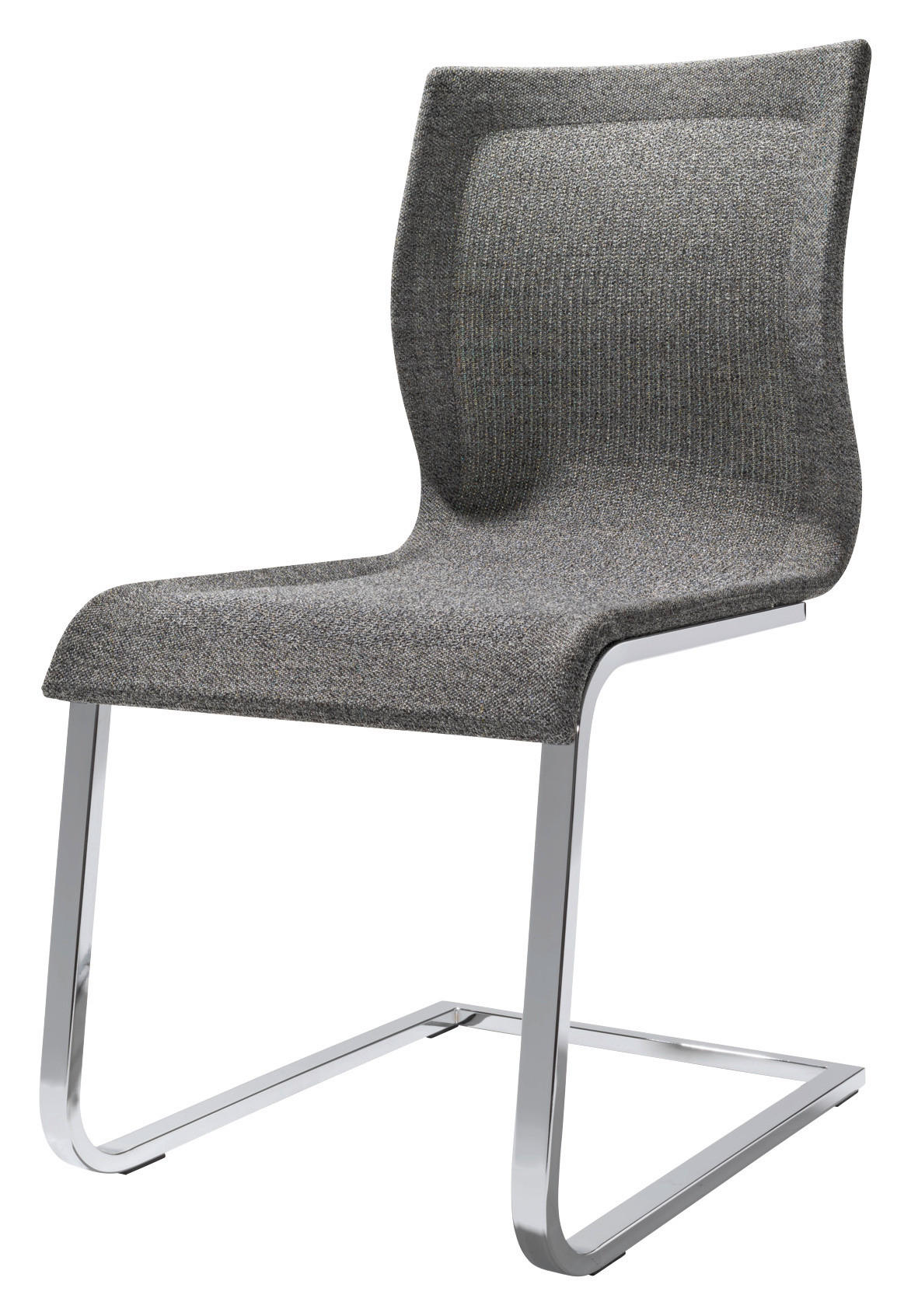 SCHWINGSTUHL  in Stahl Netzbespannung  - Edelstahlfarben/Dunkelgrau, Design, Textil/Metall (46,5/91,5/61,5cm) - Team 7