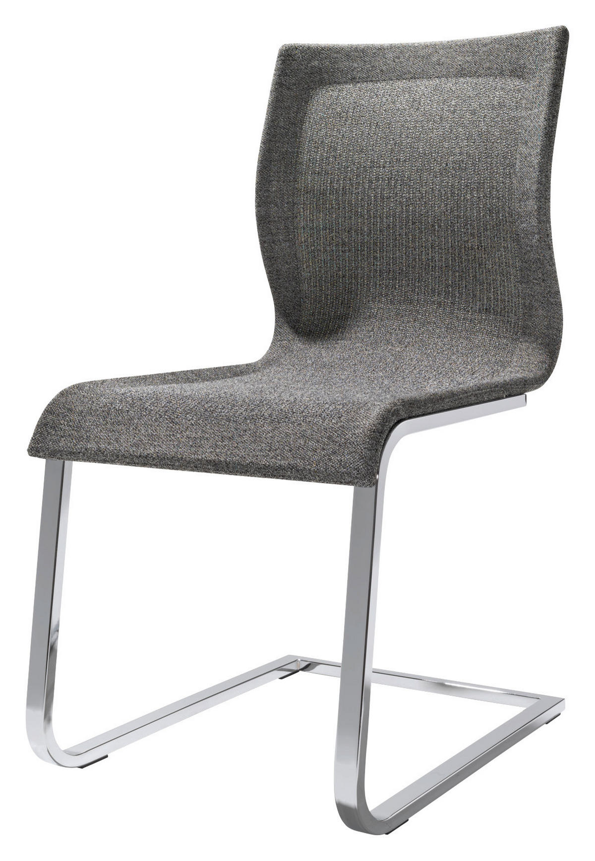SCHWINGSTUHL  in Stahl Netzbespannung  - Edelstahlfarben/Dunkelgrau, Design, Textil/Metall (46,5/91,5/61,5cm) - Team 7