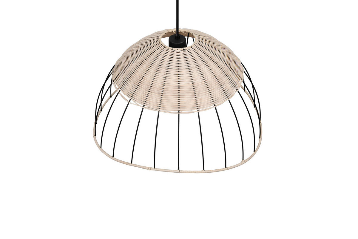 HÄNGELEUCHTE 48/150 cm    - Schwarz/Naturfarben, Design, Holz/Metall (48/150cm)