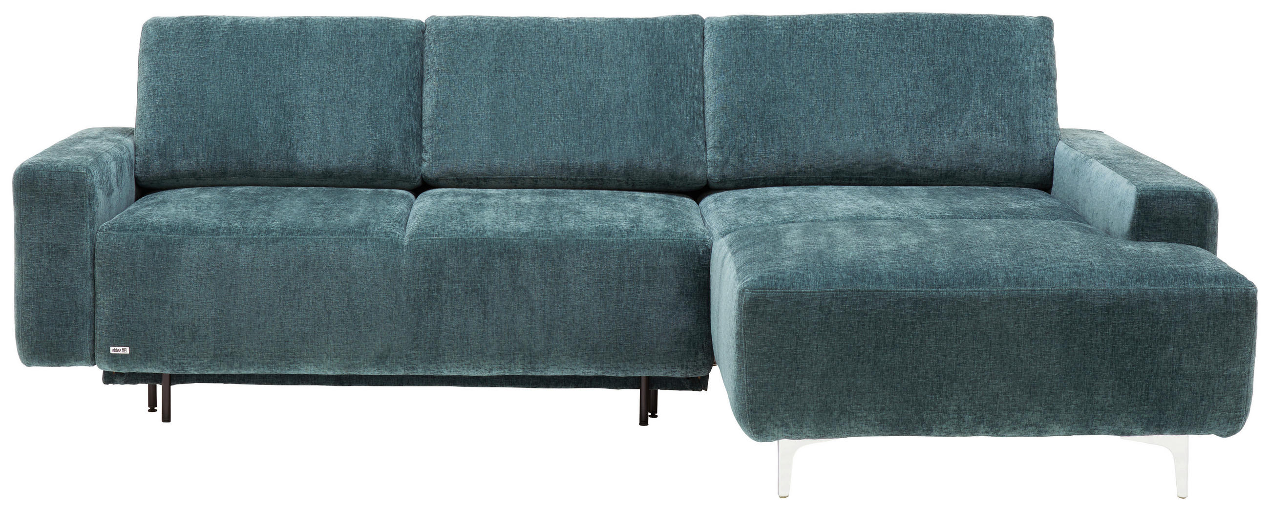 ECKSOFA Dunkelblau Flachgewebe  - Alufarben/Dunkelblau, Design, Textil/Metall (248/160cm) - Sedda