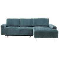 ECKSOFA Dunkelblau Flachgewebe  - Alufarben/Dunkelblau, Design, Textil/Metall (248/160cm) - Sedda