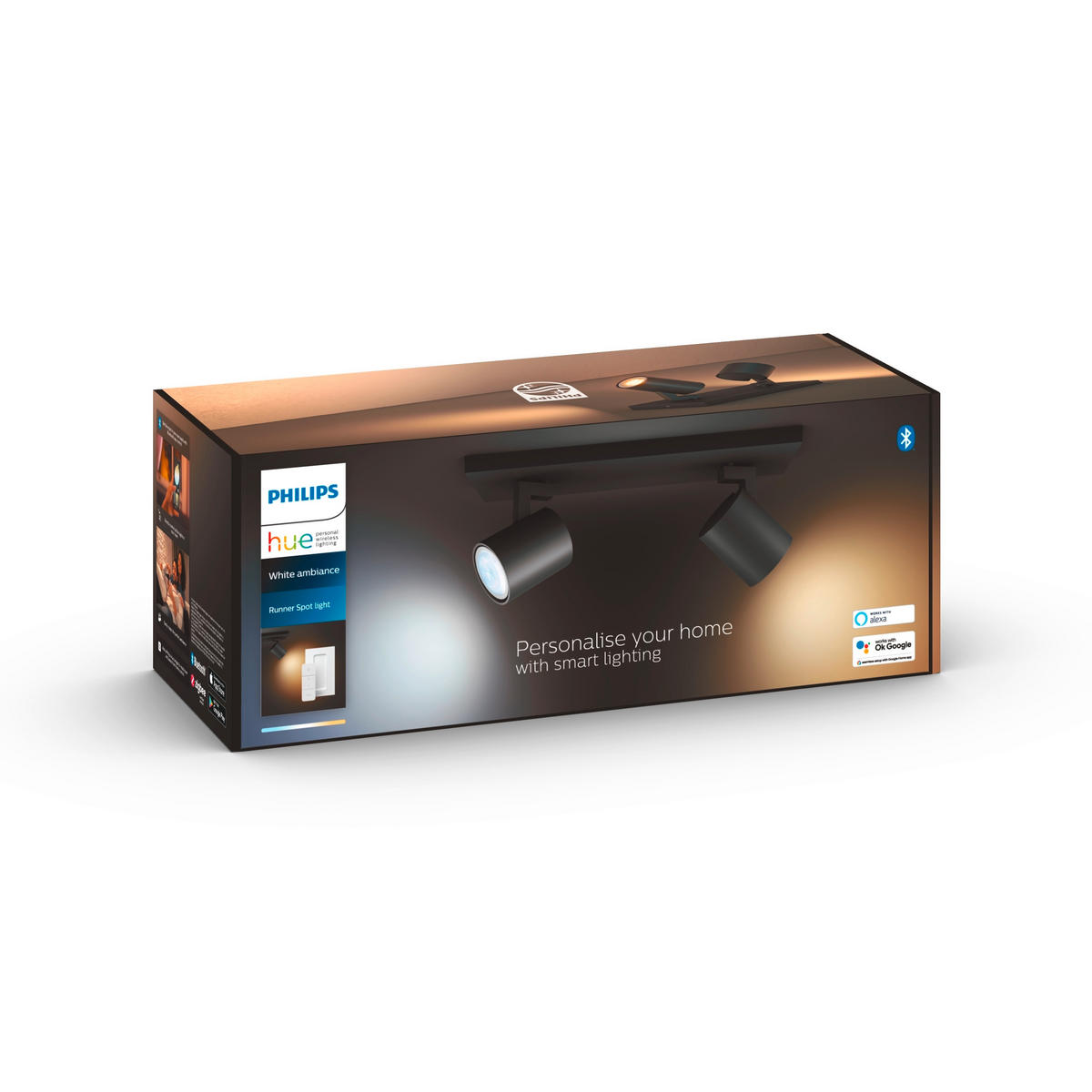 LED-STRAHLER 30,50/10,90/8,90 cm  - Schwarz, Design, Metall (30,50/10,90/8,90cm) - Philips HUE