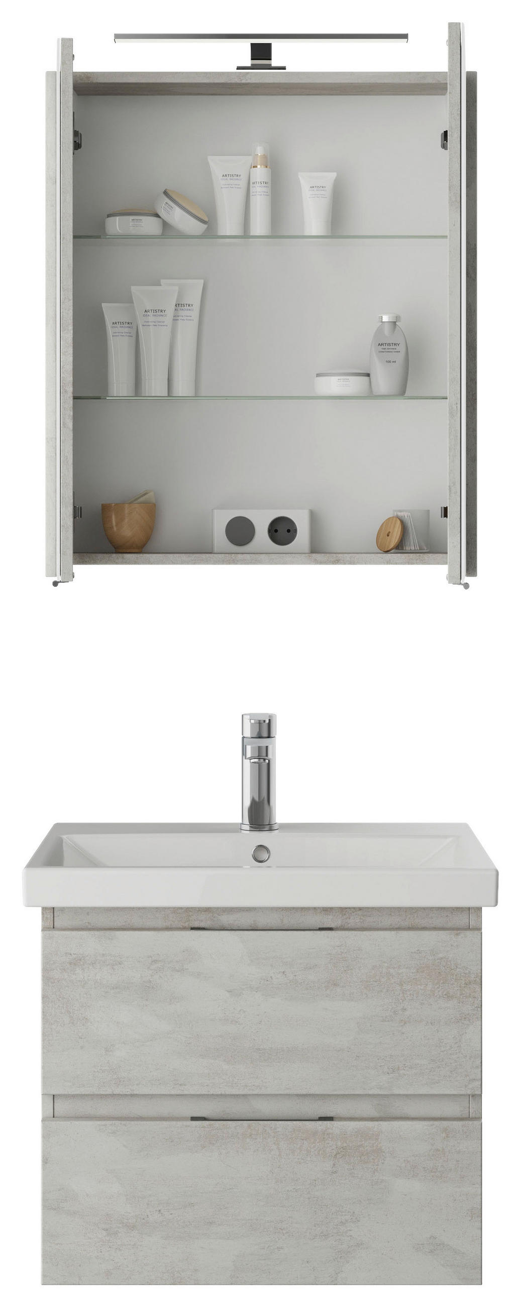BADEZIMMER  in 60 cm  - Weiß/Grau, KONVENTIONELL, Holzwerkstoff (60cm) - Pelipal