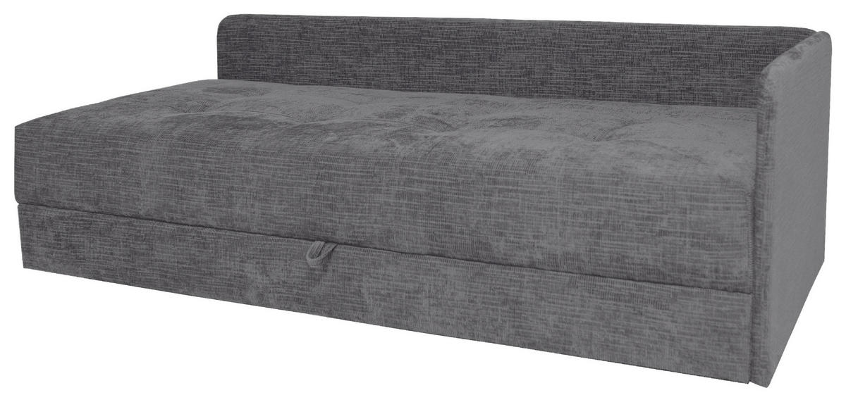 LIEGE in Velours Grau  - Schwarz/Grau, KONVENTIONELL, Kunststoff/Textil (205/80/125cm) - Xora