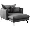 XXL-SESSEL in Lederlook Anthrazit  - Anthrazit/Schwarz, Modern, Textil/Metall (111/101/167cm) - Livetastic