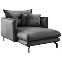 XXL-SESSEL in Lederlook Anthrazit  - Anthrazit/Schwarz, Modern, Textil/Metall (111/101/167cm) - Livetastic