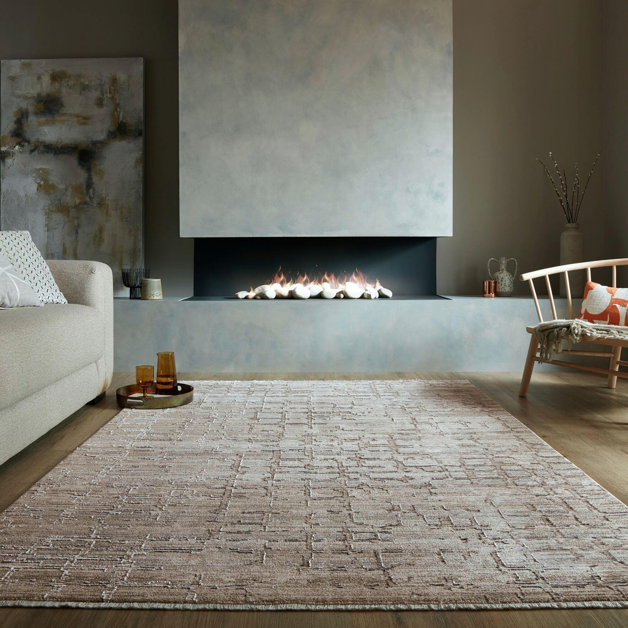 WEBTEPPICH 120/170 cm MATILDA ABSTRACT Naturfarben  - Naturfarben, KONVENTIONELL, Kunststoff/Textil (120/170cm)