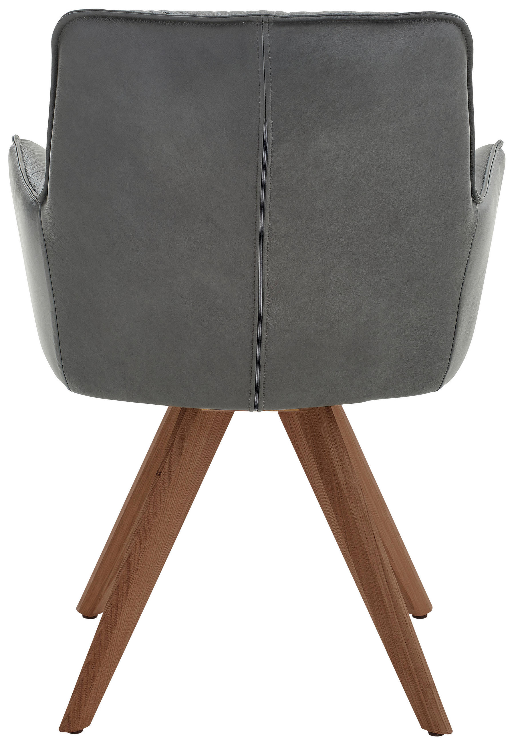 ARMLEHNSTUHL in Holz, Leder Anthrazit, Nussbaumfarben  - Anthrazit/Nussbaumfarben, Design, Leder/Holz (59/89/63cm) - Dieter Knoll
