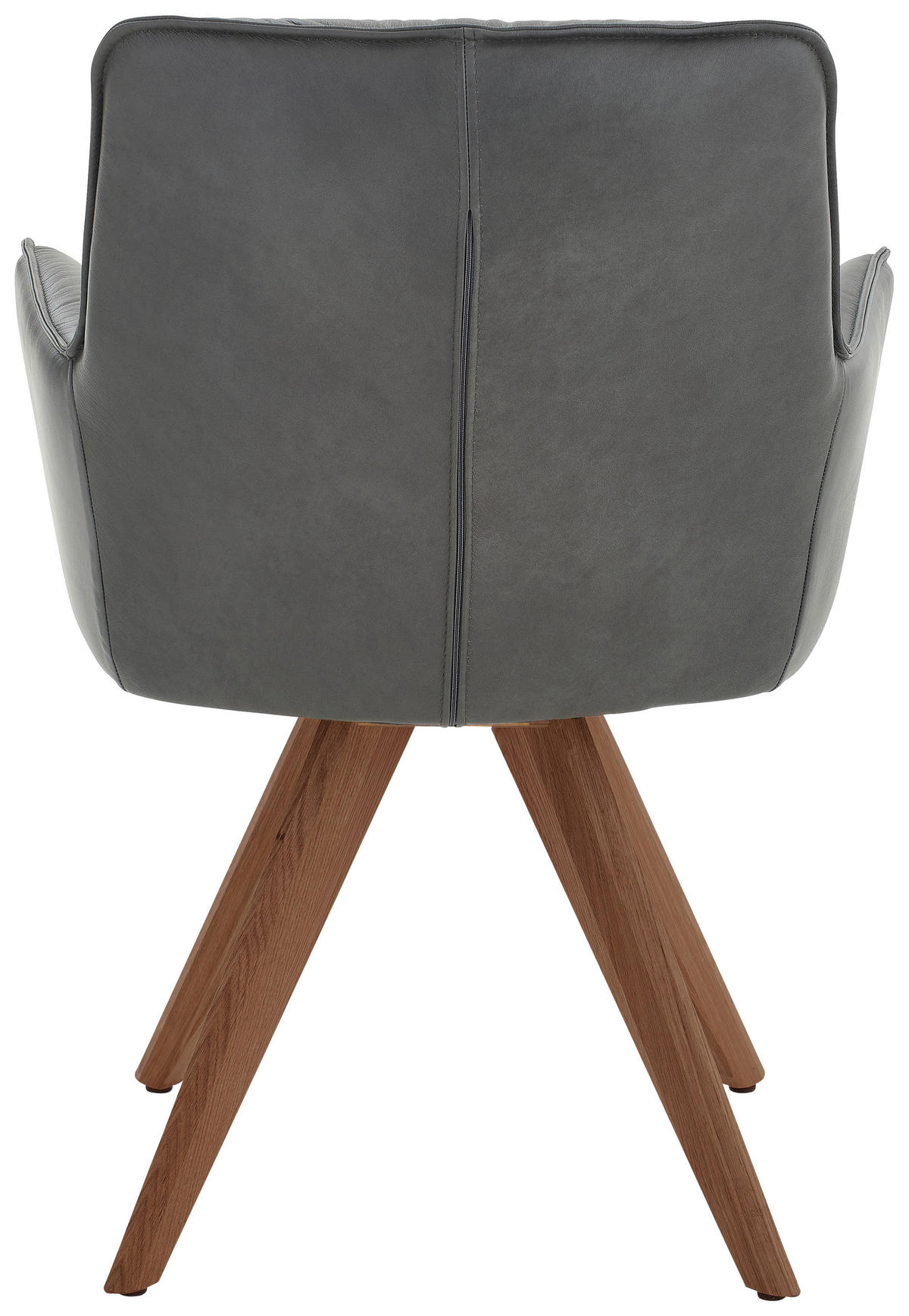 ARMLEHNSTUHL  in Echtleder pigmentiert  - Anthrazit/Nussbaumfarben, Design, Leder/Holz (59/89/63cm) - Dieter Knoll