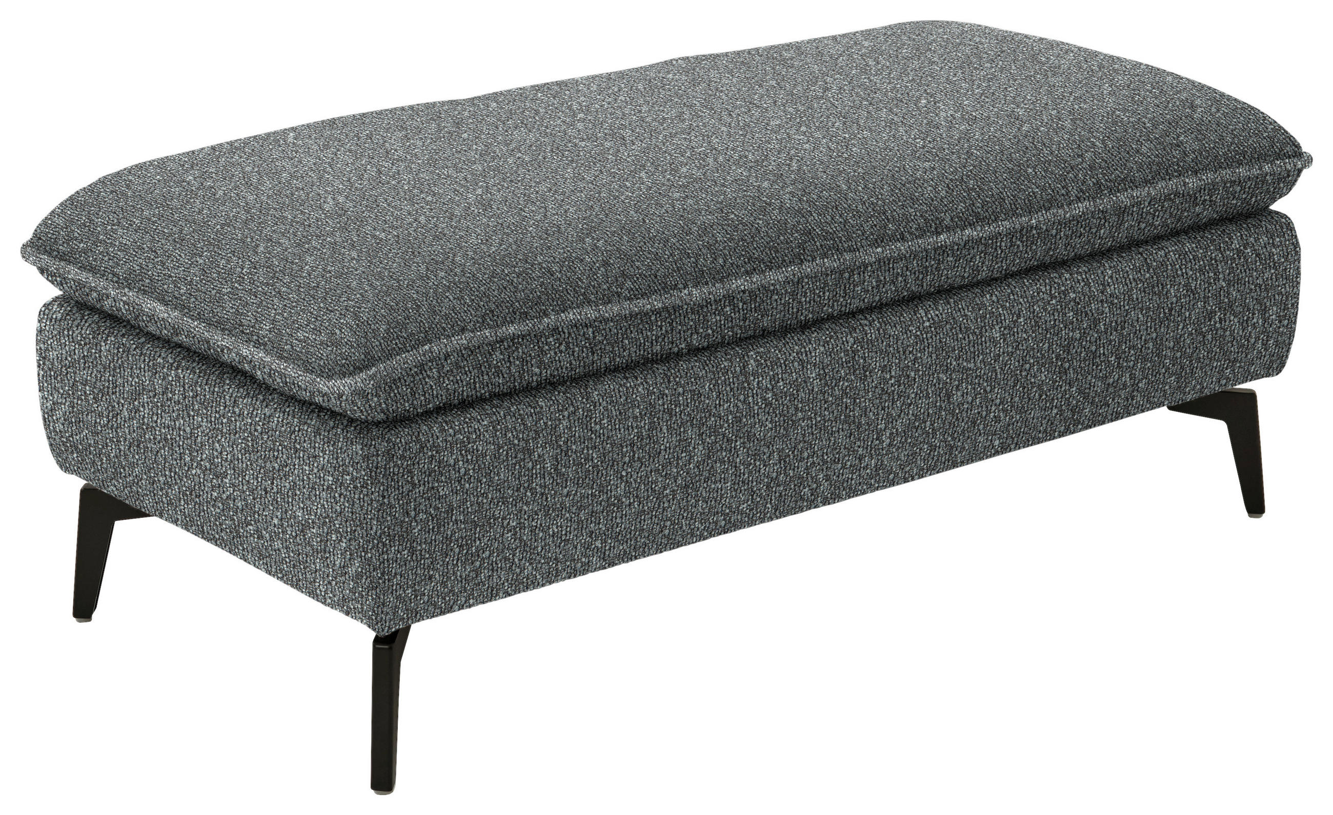 HOCKER in Textil Anthrazit  - Anthrazit/Schwarz, Design, Textil/Metall (130/46/65cm) - Valdera