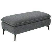 HOCKER in Textil Anthrazit  - Anthrazit/Schwarz, Design, Textil/Metall (130/46/65cm) - Valdera