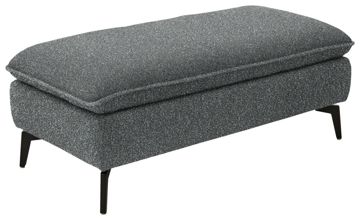 HOCKER in Textil Anthrazit  - Anthrazit/Schwarz, Design, Textil/Metall (130/46/65cm) - Valdera