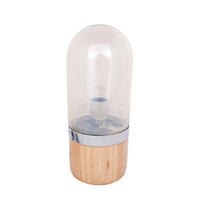 TISCHLEUCHTE 14/14/33 cm   - Champagner, Trend, Glas/Holz (14/14/33cm) - Kayoom
