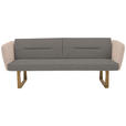 SITZBANK 224/91/69 cm Flachgewebe Anthrazit, Greige massiv Holz  - Greige/Eichefarben, Design, Holz/Textil (224/91/69cm) - Valnatura