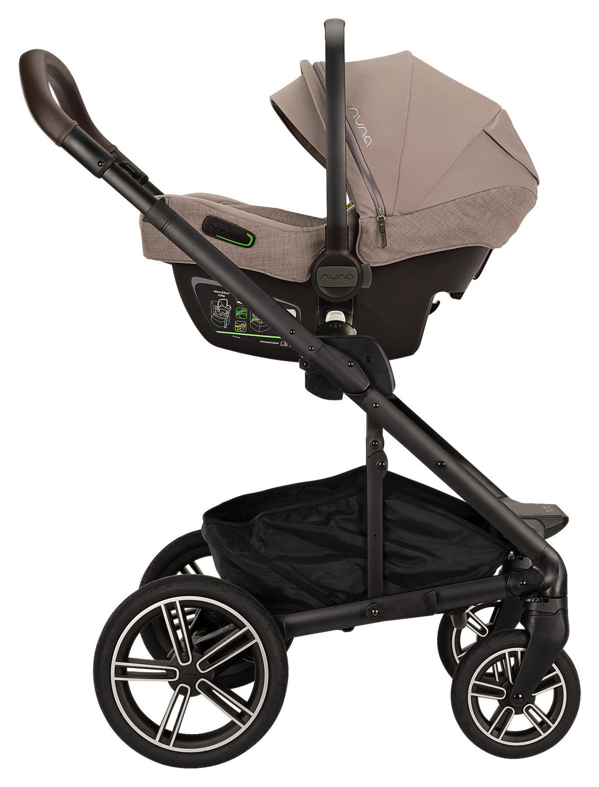 KINDERWAGENSET  MIXX NEXT  CEDAR  - Graubraun/Schwarz, Basics, Kunststoff/Textil (60/110/82cm) - Nuna