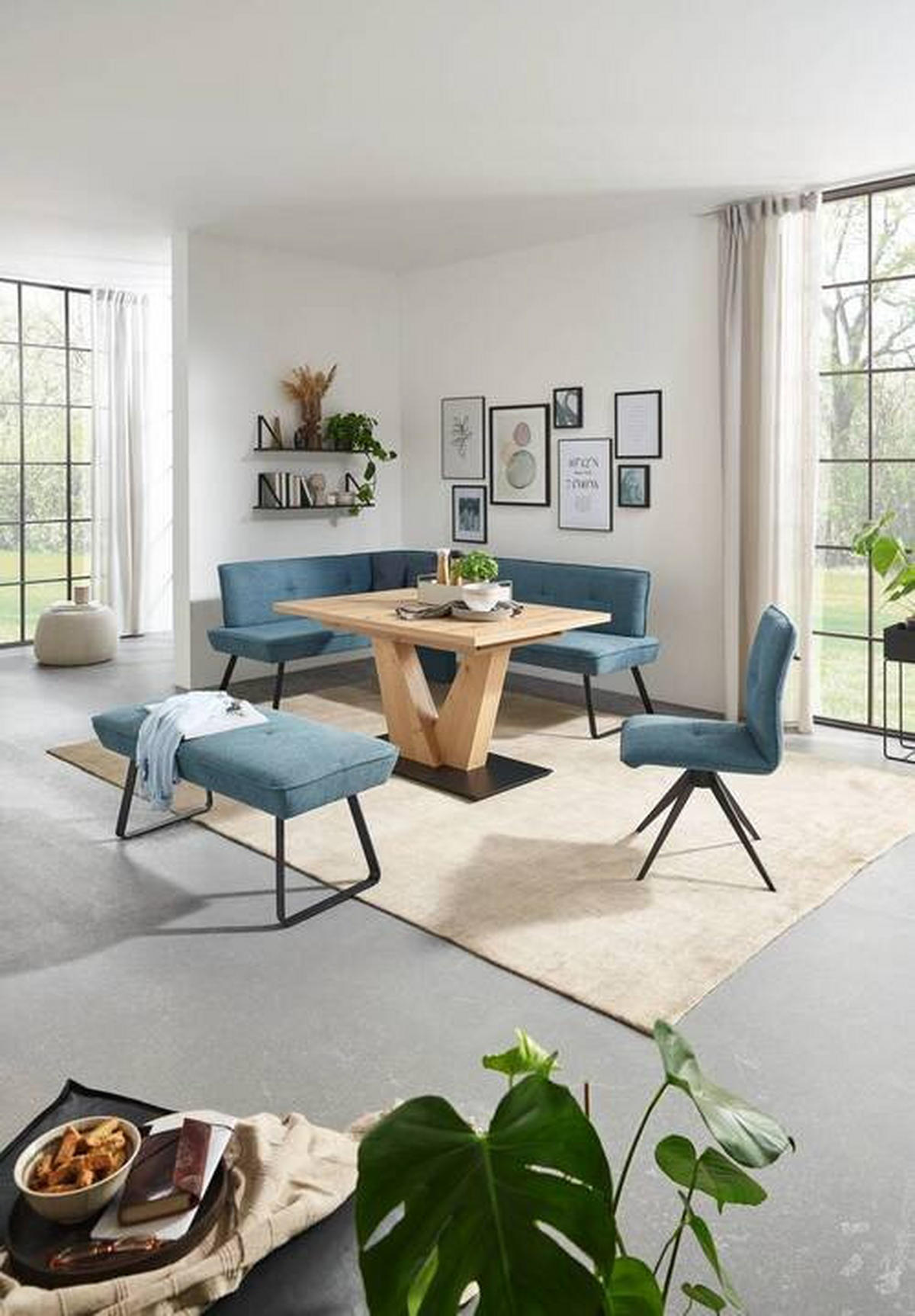HOCKERBANK 118/50/51 cm   - Blau/Schwarz, Design, Holz/Holzwerkstoff (118/50/51cm) - Dieter Knoll