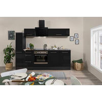 KÜCHENBLOCK 240 cm   in Grau, Schwarz  - Alufarben/Schwarz, Basics, Holzwerkstoff (240cm) - Respekta