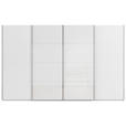 SCHWEBETÜRENSCHRANK 361/223/68 cm 4-türig Weiß  - Chromfarben/Weiß, KONVENTIONELL, Glas/Holzwerkstoff (361/223/68cm) - Novel