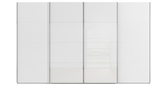SCHWEBETÜRENSCHRANK 361/223/68 cm 4-türig Weiß  - Chromfarben/Weiß, KONVENTIONELL, Glas/Holzwerkstoff (361/223/68cm) - Novel