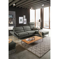 ECKSOFA in Mikrofaser Graphitfarben  279-327/176-217 cm  - Chromfarben/Graphitfarben, Design, Textil/Metall (279-327/176-217cm) - Dieter Knoll