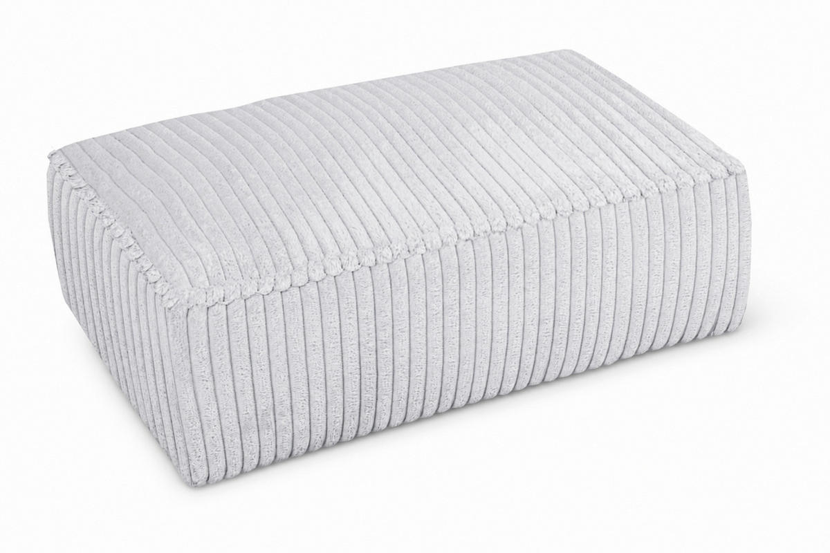 HOCKER in Textil, Holzwerkstoff Hellgrau  - Hellgrau/Schwarz, KONVENTIONELL, Holzwerkstoff/Kunststoff (105/43/65cm) - Livetastic