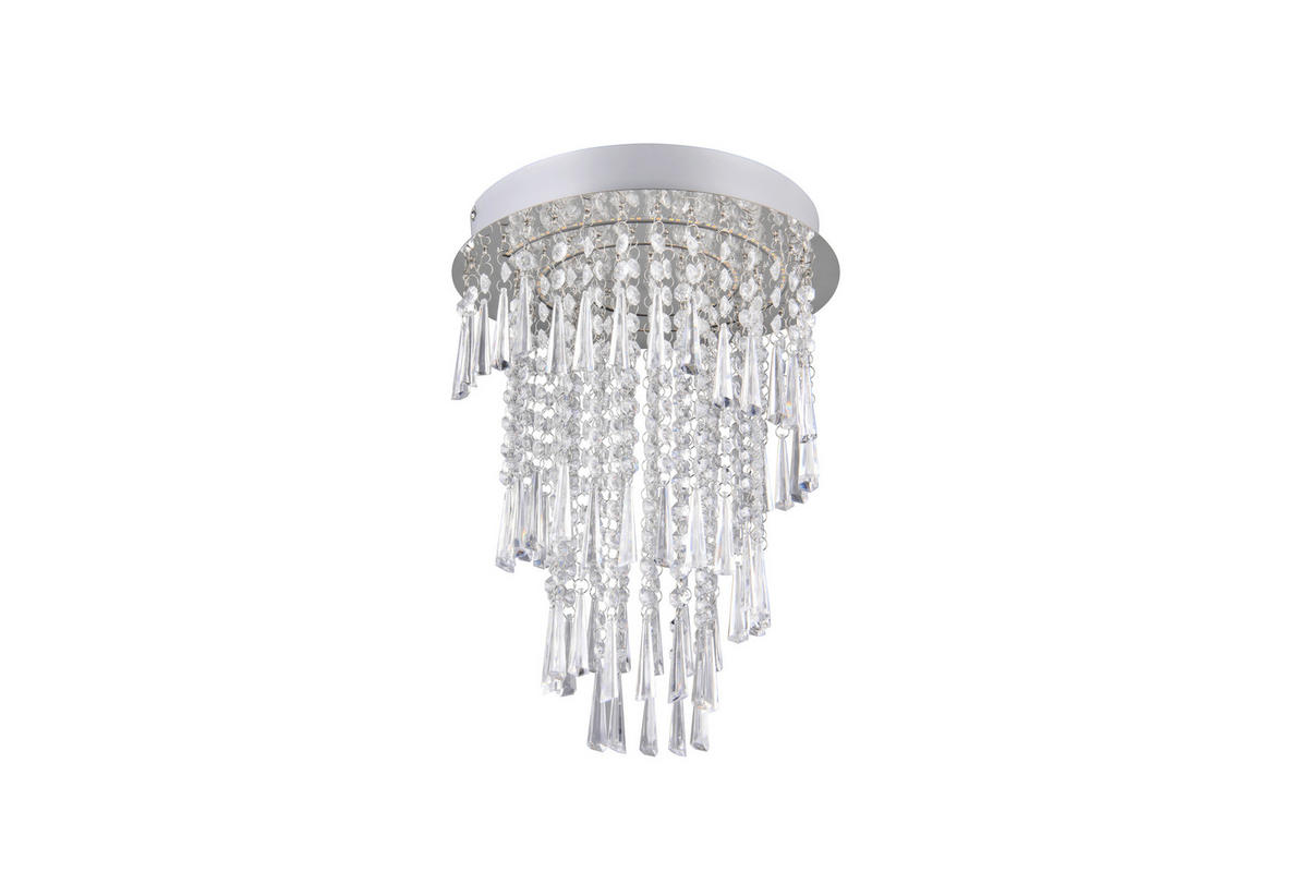 LED-DECKENLEUCHTE  30.0/40.0 cm    - Chromfarben/Transparent, Konventionell, Kunststoff/Metall (30.0/40.0cm)