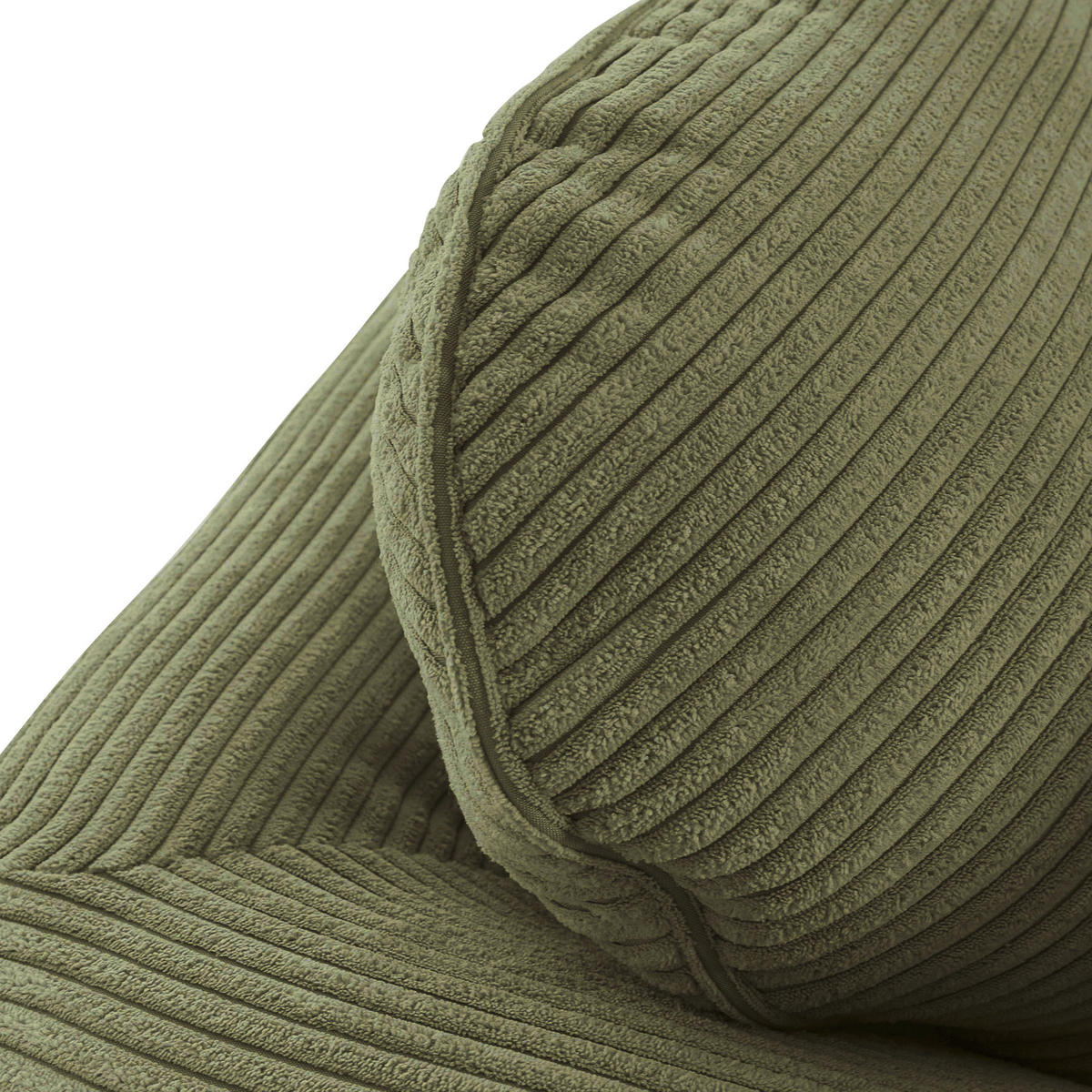 3-SITZER-SOFA Cord Dunkelgrün  - Dunkelgrün/Dunkelbraun, KONVENTIONELL, Holz/Textil (215/70/90cm) - home24