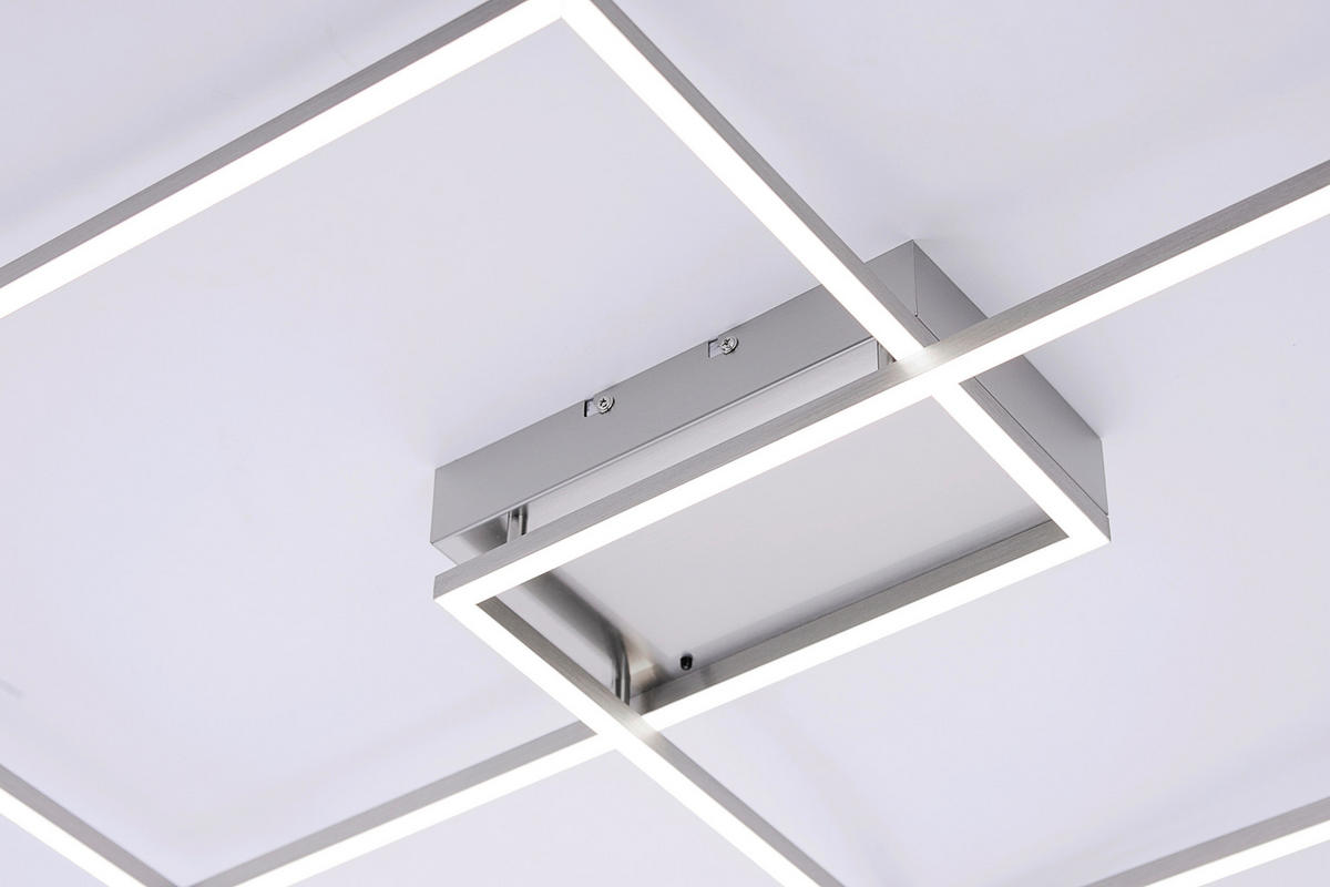 LED-DECKENLEUCHTE 75,5/56,2/7 cm   - Chromfarben/Alufarben, Design, Kunststoff/Metall (75,5/56,2/7cm)