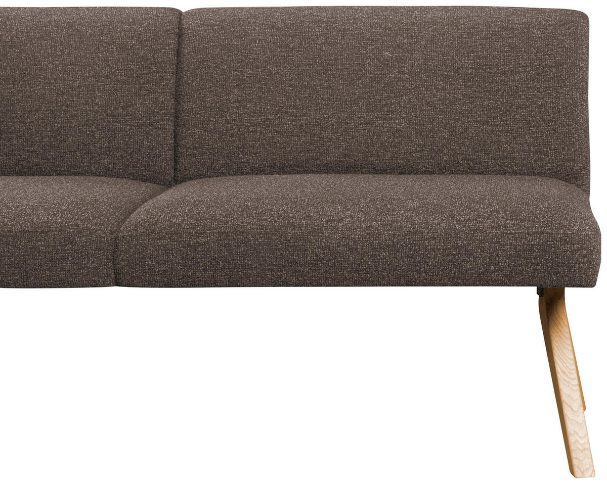 ECKBANK 238/172 cm Webstoff Braun Eiche vollmassiv   - Eichefarben/Braun, KONVENTIONELL, Holz/Textil (238/172cm) - Linea Natura