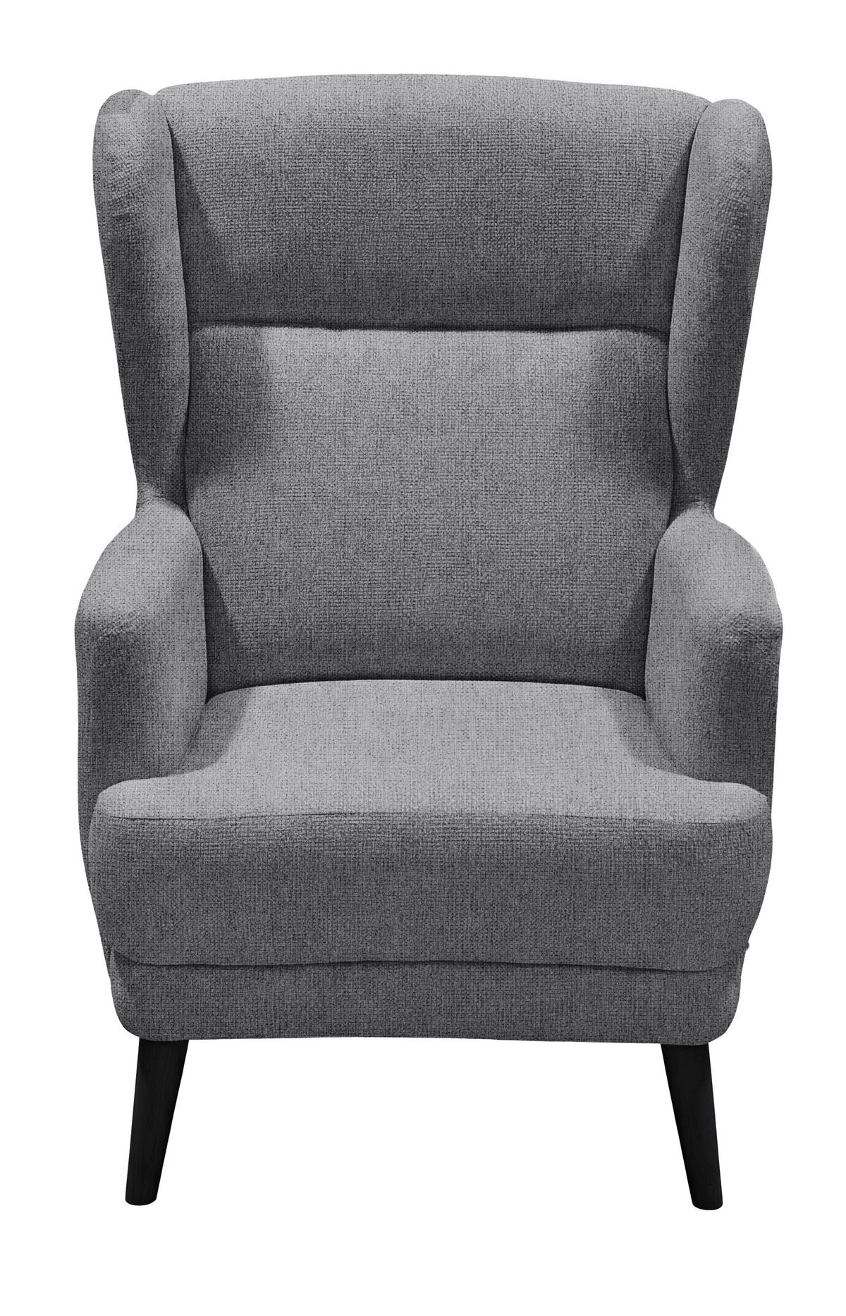 SESSEL in Mikrovelours Anthrazit  - Anthrazit/Schwarz, MODERN, Holz/Textil (74/106/94cm) - MID.YOU