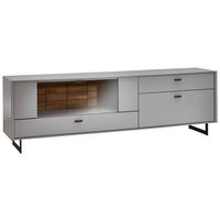 LOWBOARD  in 223,8/69,6/46,4 cm  - Kaschmir/Eichefarben, Design, Glas/Holz (223,8/69,6/46,4cm) - Novel