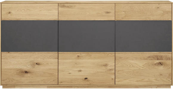 SIDEBOARD in 177/89/42 cm - Eichefarben/Anthrazit, Design, Glas/Holz (177/89/42cm) - Waldwelt