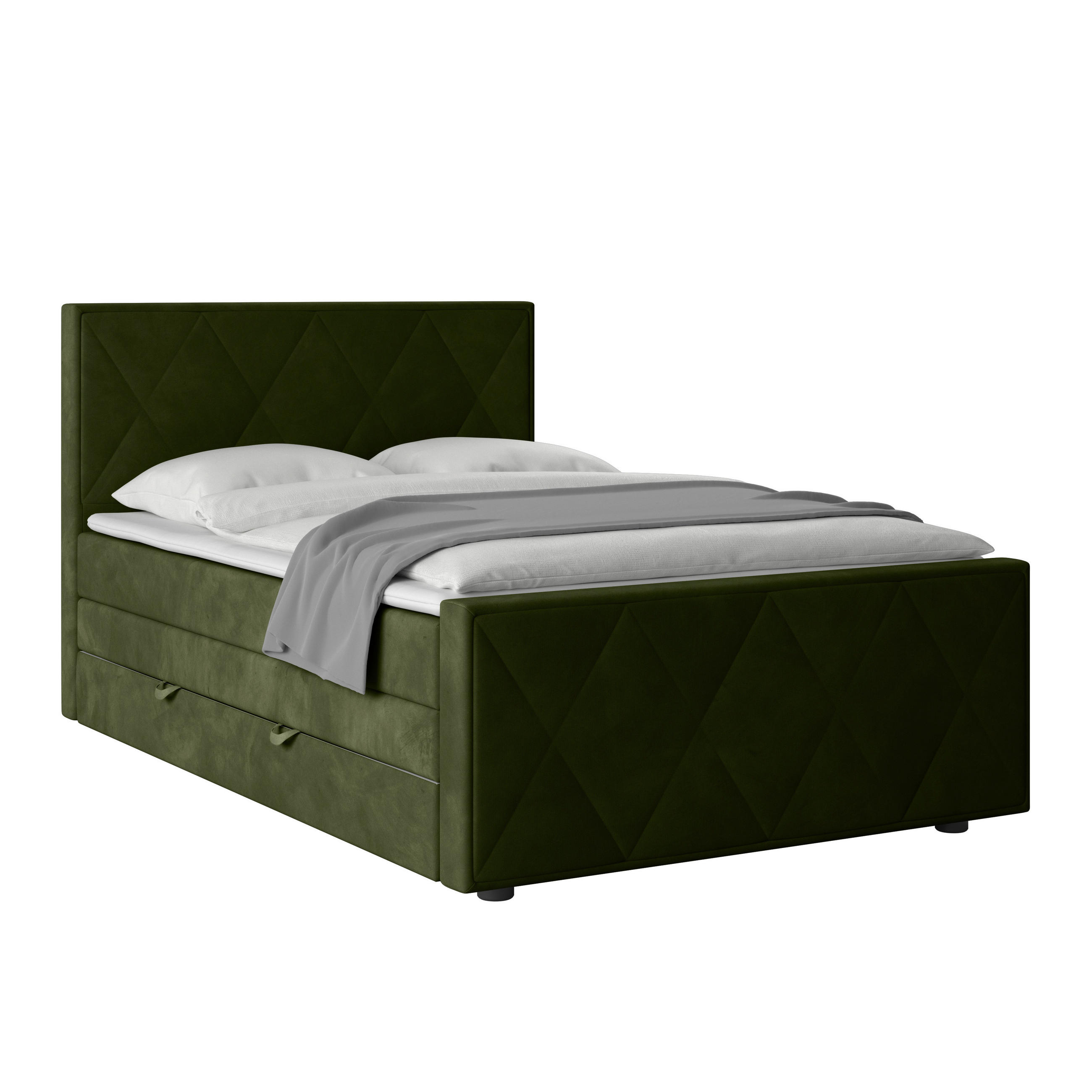 BOXSPRINGBETT 140/200 cm  in Grün  - Grün, MODERN, Holz/Kunststoff (140/200cm) - MID.YOU